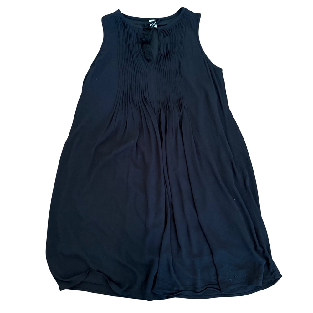 Old Navy Women's Black Sleeveless Dress Pleated V Neck Size M Casual‎ - Picture 2 of 11